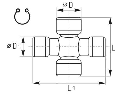 Kardanový kríž - kombinovaný - typ 5